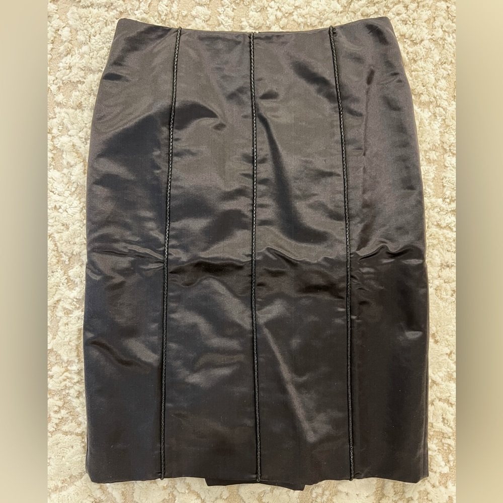 Bottega Veneta silk knee length vintage skirt